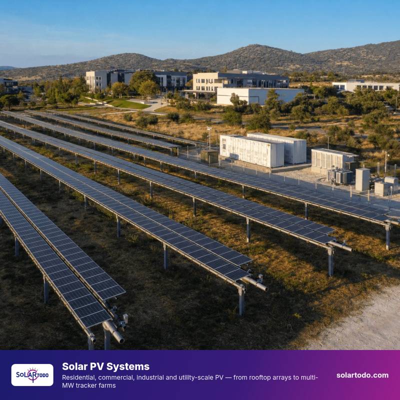 SOLARTODO presenta la sua gamma per l'energia solare e le infrastrutture intelligenti: dal fotovoltaico all'accumulo, fino ai pali per il traffico con IA e al sistema aria-terra SKYHUB